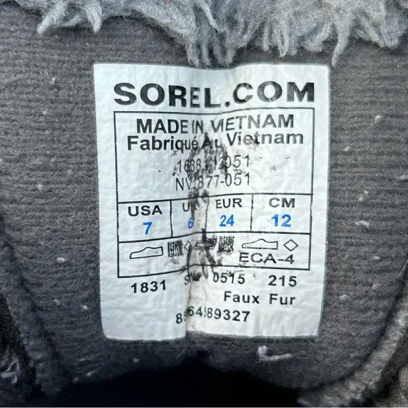 SOREL Toddler Winter Boots | Waterproof Winter Snow Boots | Grey Orange | Size 7 - Picture 11 of 16